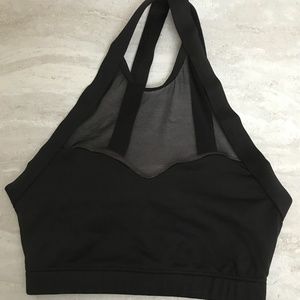 Black body wrappers strappy mesh dance bra